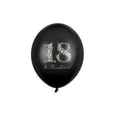Ballonnen Zwart 18 & Brilliant (6st)