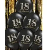 Ballonnen Zwart 18 & Brilliant (6st)