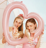 Folieballon Hartvormige Frame Licht Roze (73x72cm)