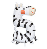 Folieballon Zebra Cijfer 5 (81cm)