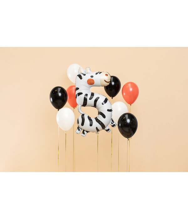 Folieballon Zebra Cijfer 5 (81cm)
