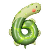 Folieballon Schildpad Cijfer 6 (81cm)