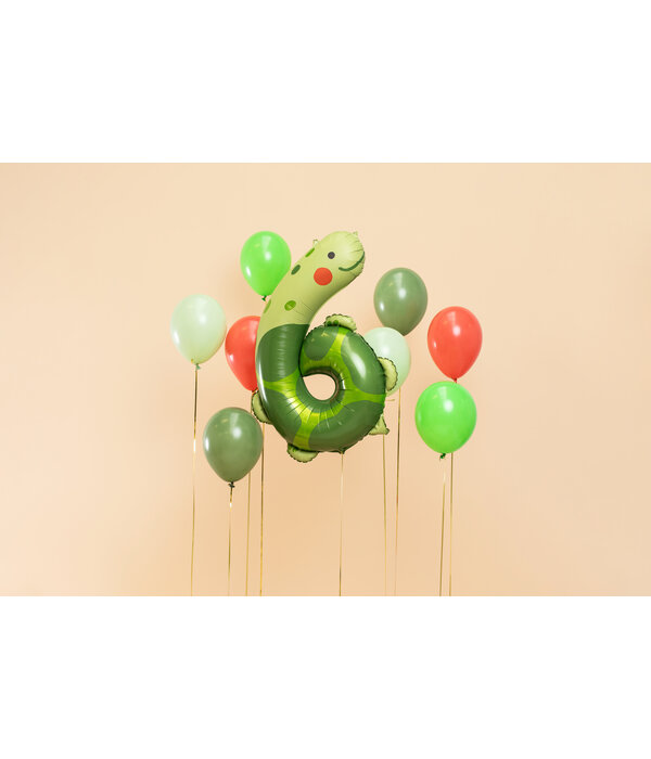 Folieballon Schildpad Cijfer 6 (81cm)
