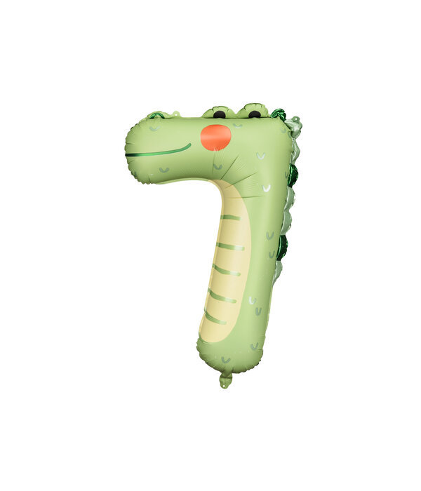 Folieballon Krokodil Cijfer 7 (81cm)