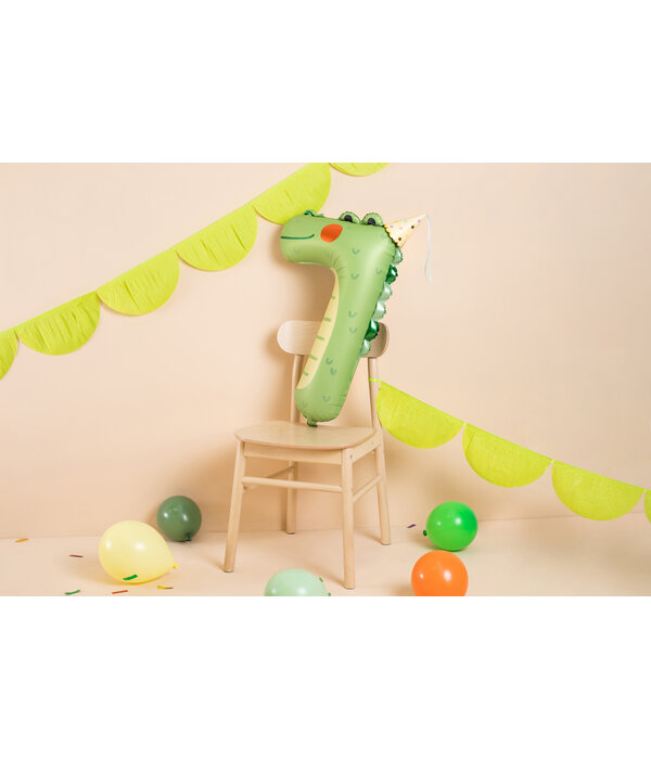 Folieballon Krokodil Cijfer 7 (81cm)