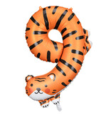 Folieballon Tijger Cijfer 9 (81cm)