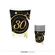 Bekers Sterren zwart/wit/goud 30 Jaar (6st)