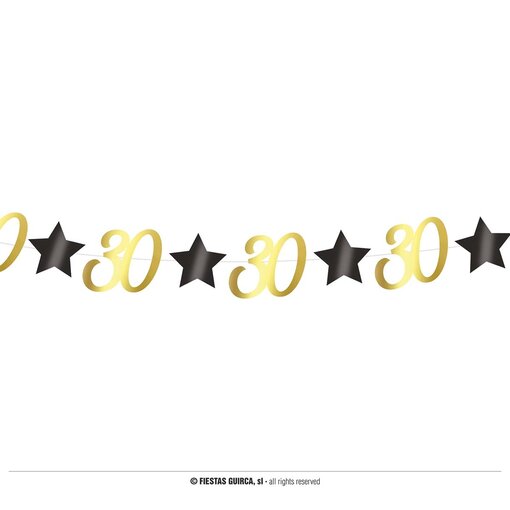 Slingers Sterren zwart/goud 30 Jaar (3m)