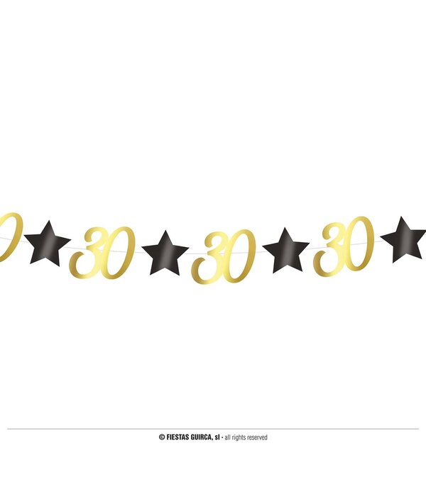 Slingers Sterren zwart/goud 30 Jaar (3m)