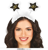 Tiara Sterren 30 jaar zwart/wit/goud