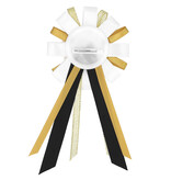 Rozet 'Happy Birthday' Goud/Zwart/Wit