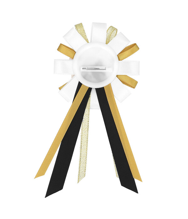 Rozet 'Happy Birthday' Goud/Zwart/Wit