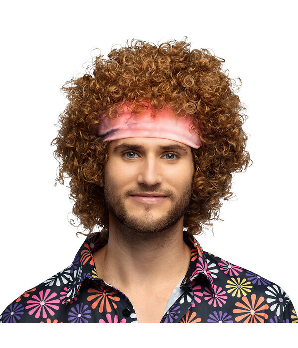 Hippie Groove Krullen Pruik Bruin Berry