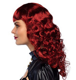 Pruik Lady Steampunk Rood