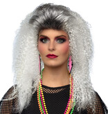 80's Pruik Queen Wavelkrullen Grijs