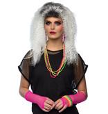 80's Pruik Queen Wavelkrullen Grijs