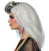 80's Pruik Queen Wavelkrullen Grijs