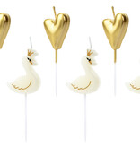 Verjaardag kaarsjes Zwanen Wit/Goud 