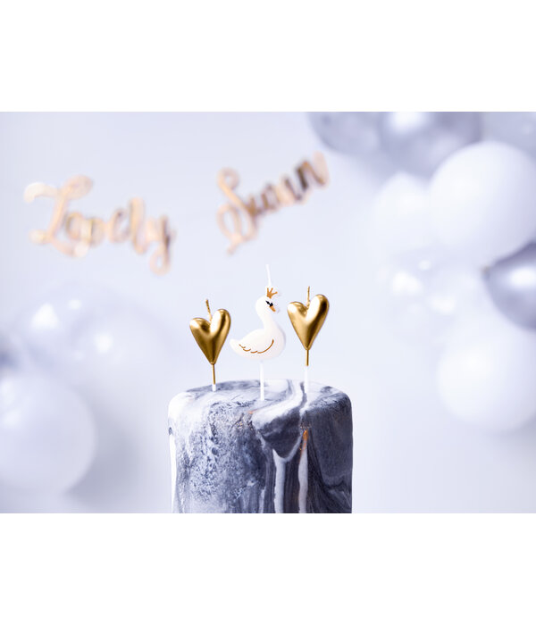 Verjaardag kaarsjes Zwanen Wit/Goud 