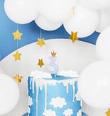 Lichtblauwe Kaars Met Kroontje Cijfer 3