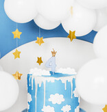 Lichtblauwe Kaars Met Kroontje Cijfer 4