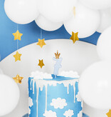 Lichtblauwe Kaars Met Kroontje Cijfer 7