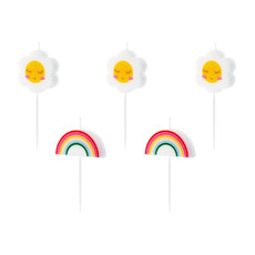 Kaarsjes Madeliefjes En Regenbogen (5st)