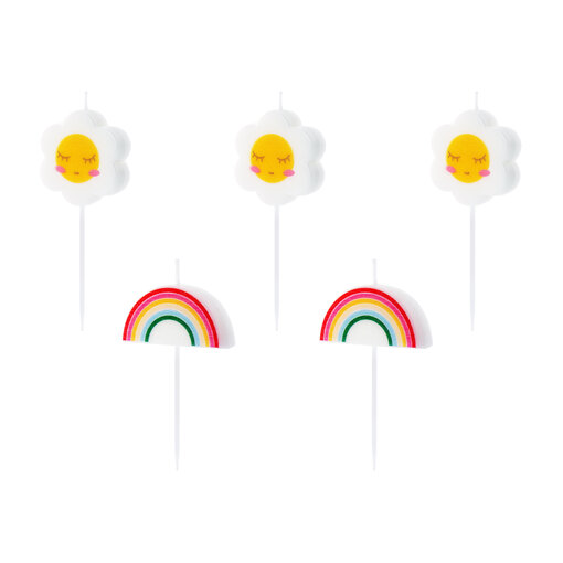 Kaarsjes Madeliefjes En Regenbogen (5st)