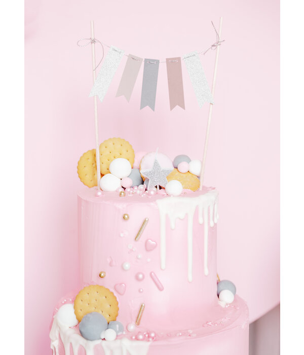 Kaarsjes Sterren Glitter Zilver (5st)