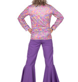 70's Hippie Blouse Paars Heren