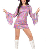 70's Hippie Jurk Paars Dames Diana