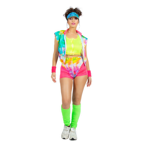 Aerobic Party Outfit Tie Dye Neon Dames