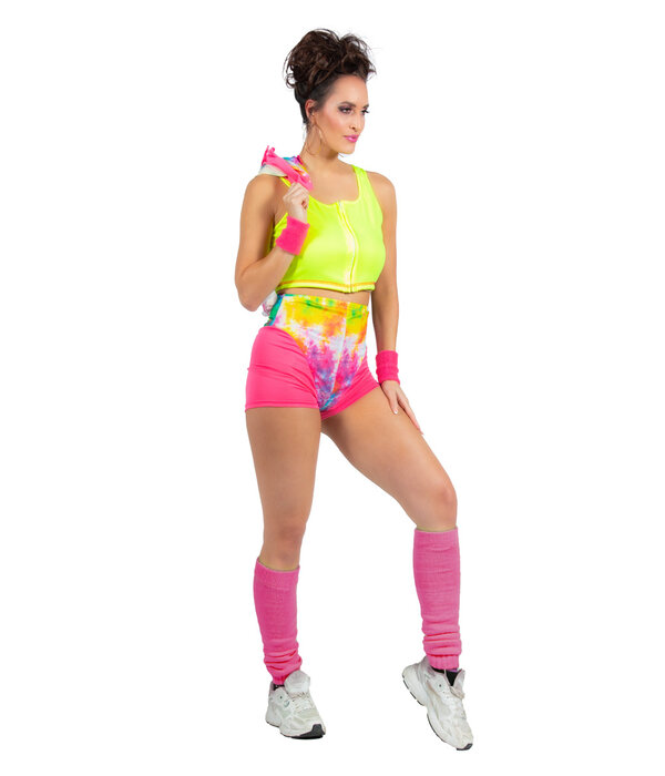 Aerobic Party Outfit Tie Dye Neon Dames