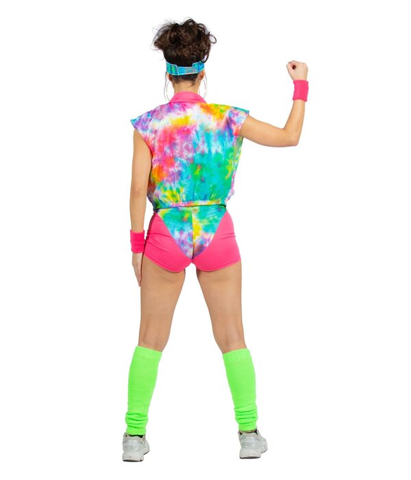 Aerobic Party Outfit Tie Dye Neon Dames