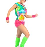 Aerobic Party Outfit Tie Dye Neon Dames