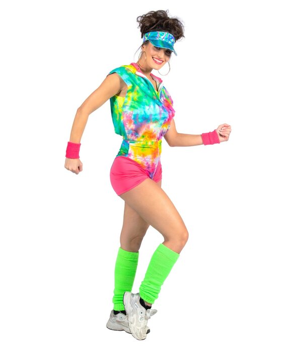 Aerobic Party Outfit Tie Dye Neon Dames