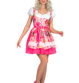 Roze Dirndl Jurk Vrouw Roses