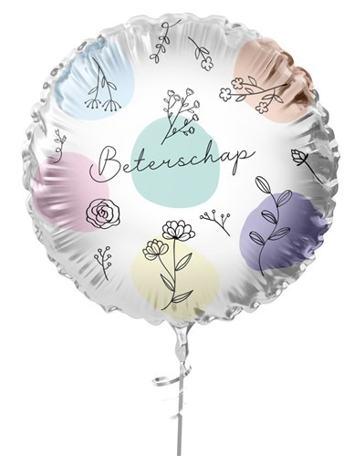 Folieballon Bloemen &apos;Beterschap&apos; (45cm) afbeelding