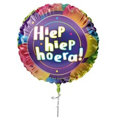 Folieballon  'Hiep hiep hoera' Flashy (45cm)