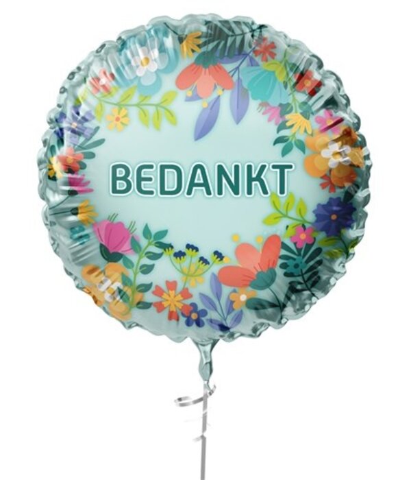 Folieballon  'Bedankt' Flowers (45cm)