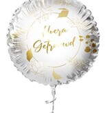 Folieballon  'Hoera getrouwd' Gouden Prints (45cm)