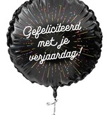 Folieballon  'Gefeliciteerd met je verjaardag' Zwart (45cm)