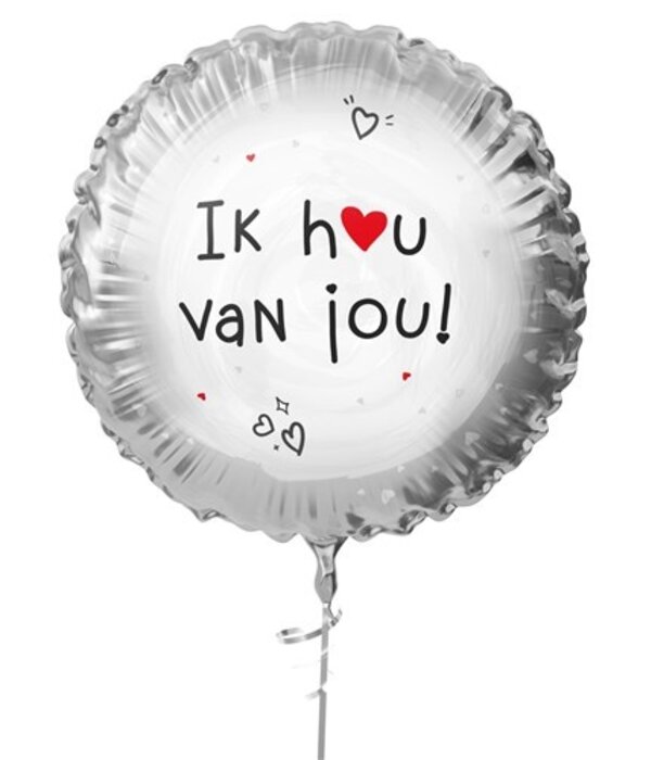 Folieballon  'Ik hou van jou' (45cm)