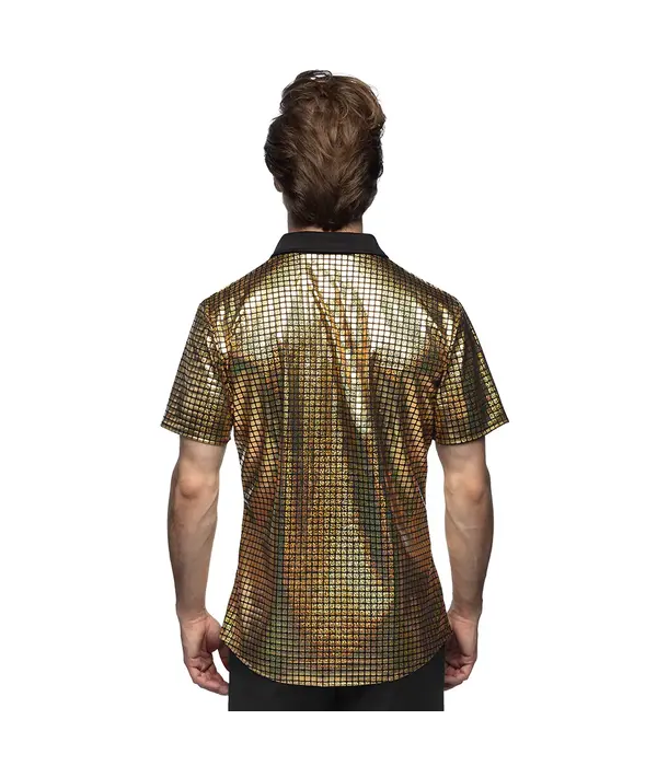 Disco Shirt Geblokt Diamond Goud Heren