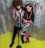 Disco Shirt Geblokt Diamond Zilver Heren