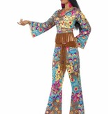 Hippy flower power kostuum vrouw