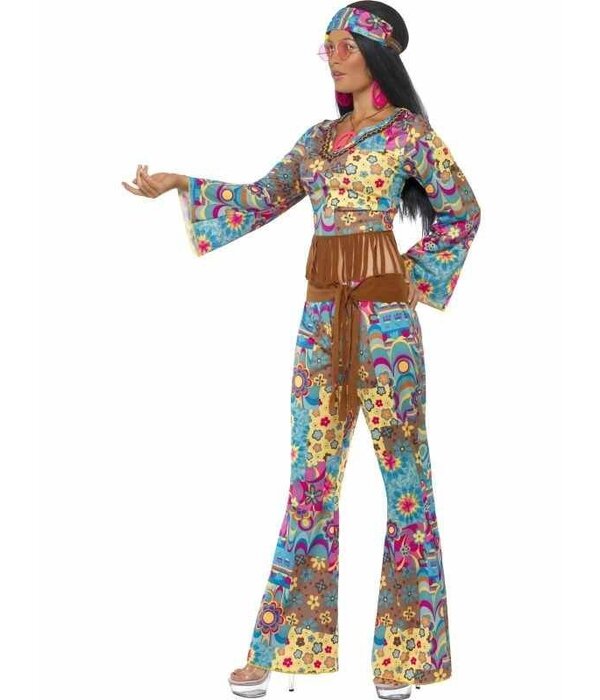 Hippy flower power kostuum vrouw