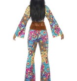 Hippy flower power kostuum vrouw