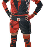 Harley Quinn kostuum volwassen rood/zwart