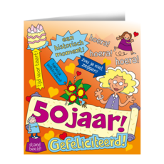Cartoon Wenskaart Verjaardag 50 Jaar Sarah